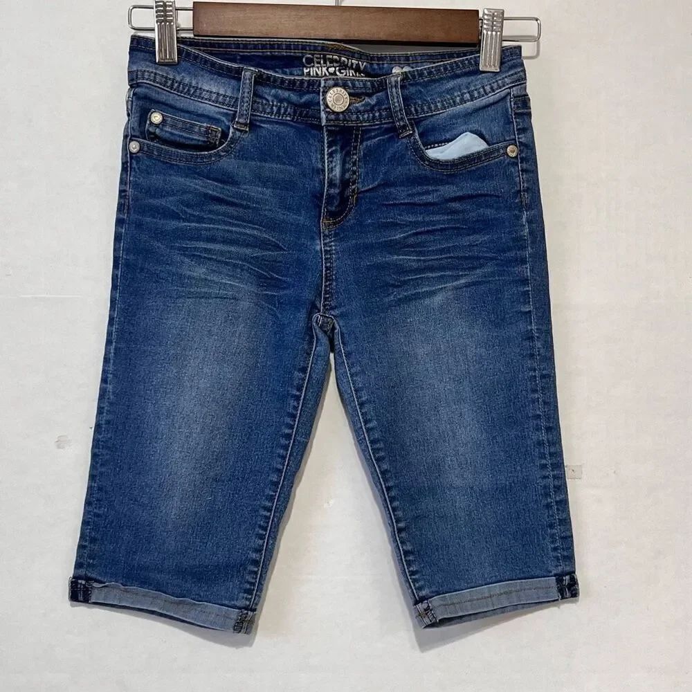 Celebrity Pink Girls Denim Bermuda Shorts   Size 10